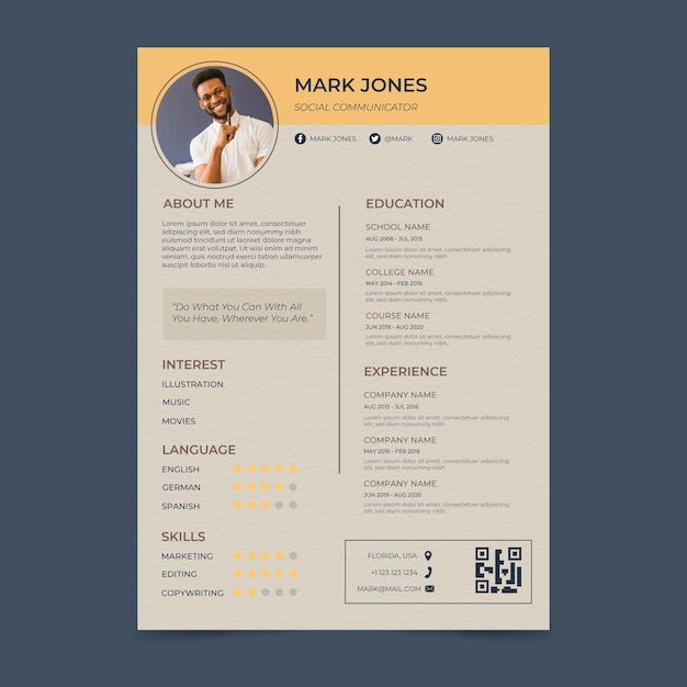 Minimalist cv template