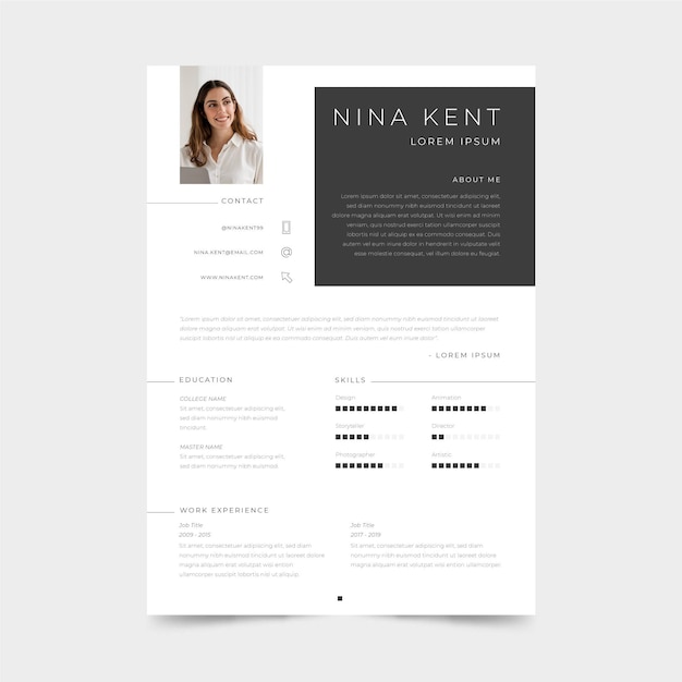 Minimalist cv template