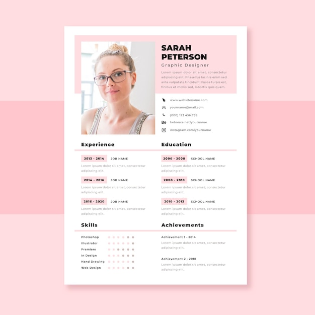 Minimalist cv template