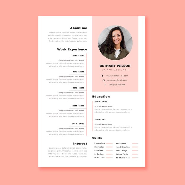 Minimalist cv template