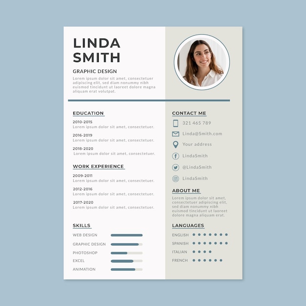 Minimalist cv template