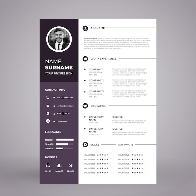 Minimalist cv template