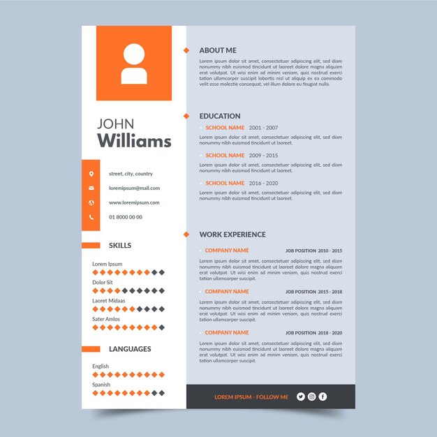 Minimalist cv template