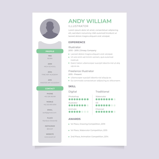 Minimalist cv template