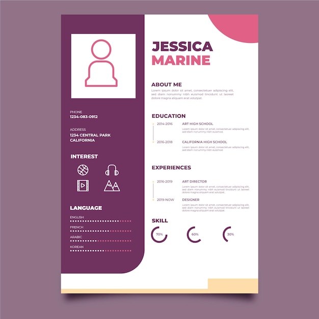 Minimalist cv template