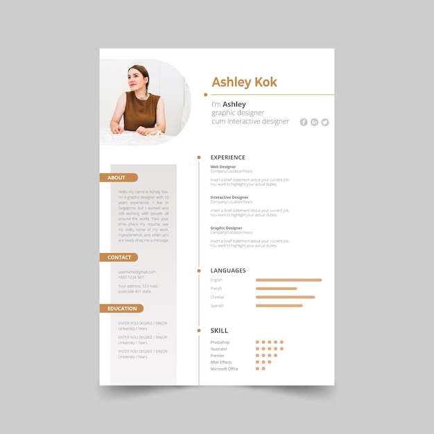 Minimalist cv template