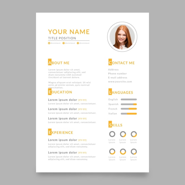 Minimalist cv template