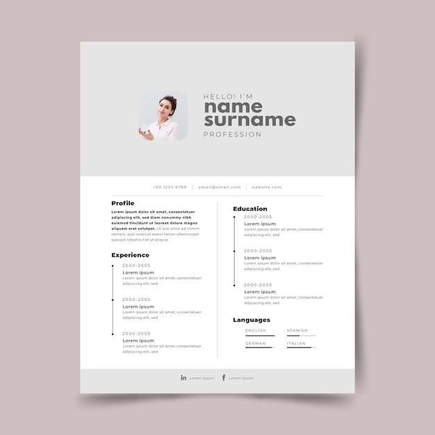 Minimalist cv template