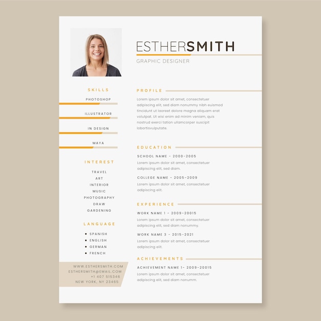 Minimalist cv template