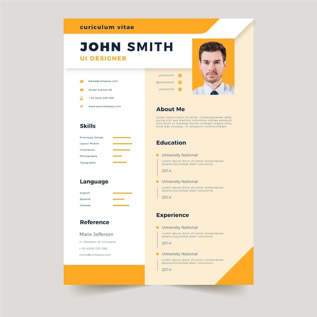 Minimalist cv template