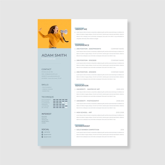 Minimalist cv template