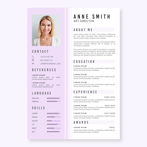 Minimalist cv template