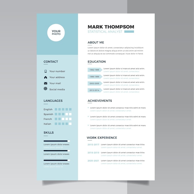 Minimalist cv template