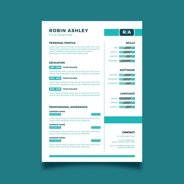 Minimalist cv template