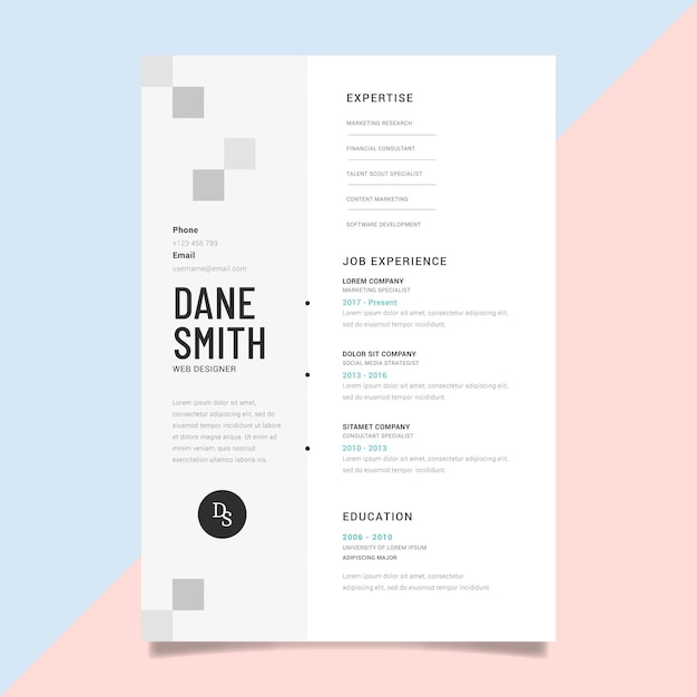 Minimalist cv template