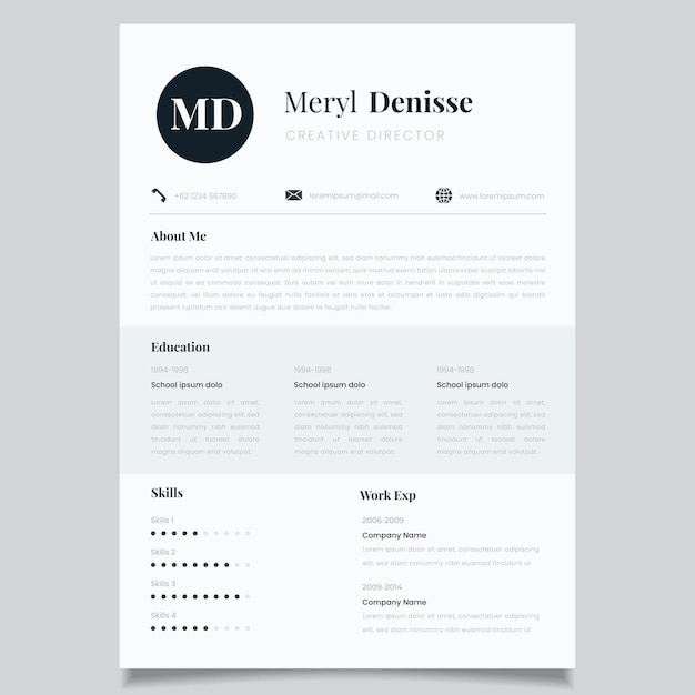 Minimalist cv template