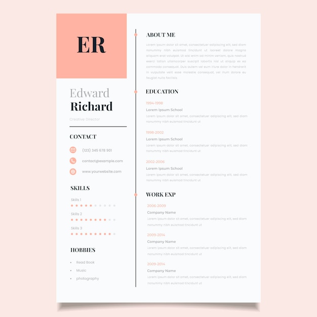 Minimalist cv template