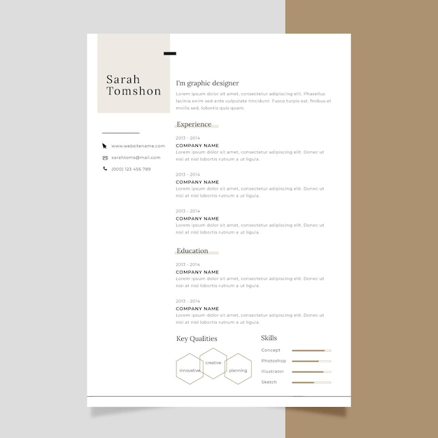 Minimalist cv template