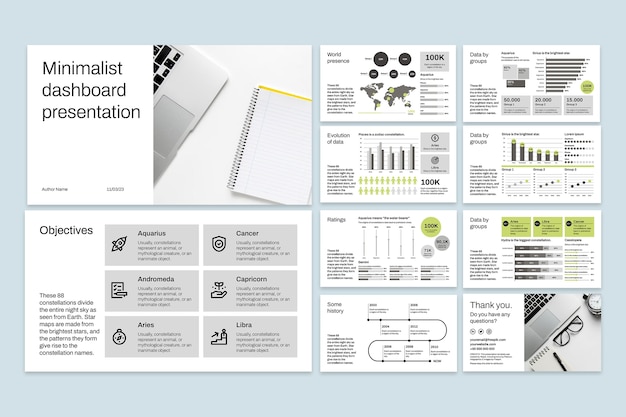 Minimalist dashboard presentation