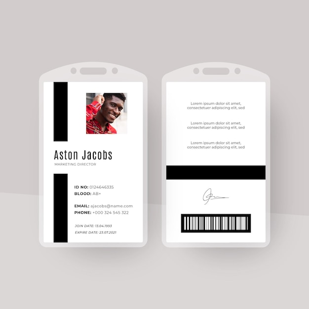 Free Vector minimalist design id cards template