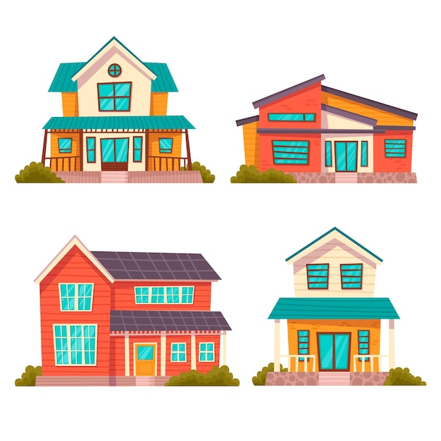 Minimalist different houses set