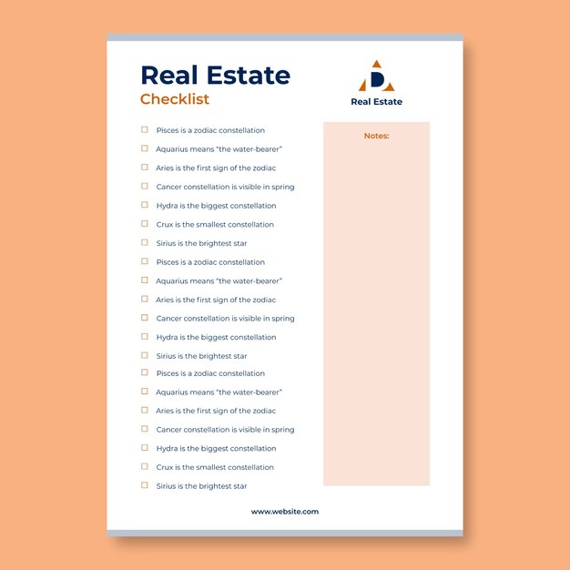 Minimalist duotone real estate agent daily checklist