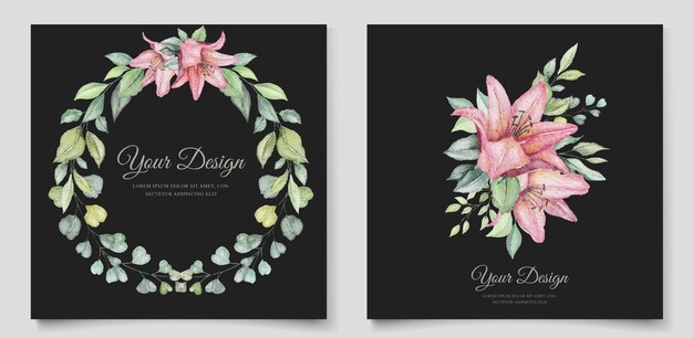 minimalist floral wedding card set