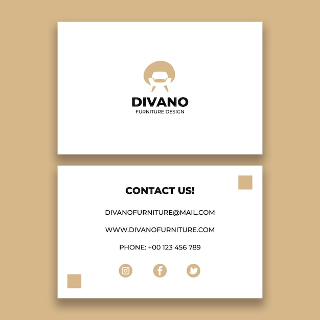 Minimalist furniture business card