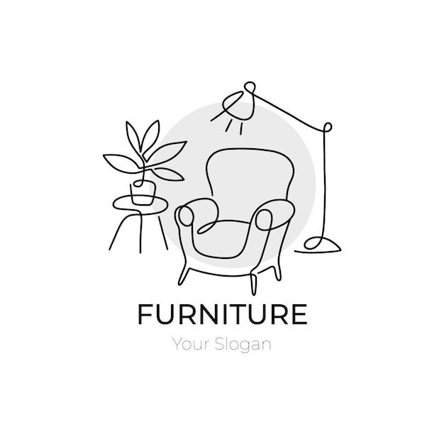 Minimalist furniture logo background