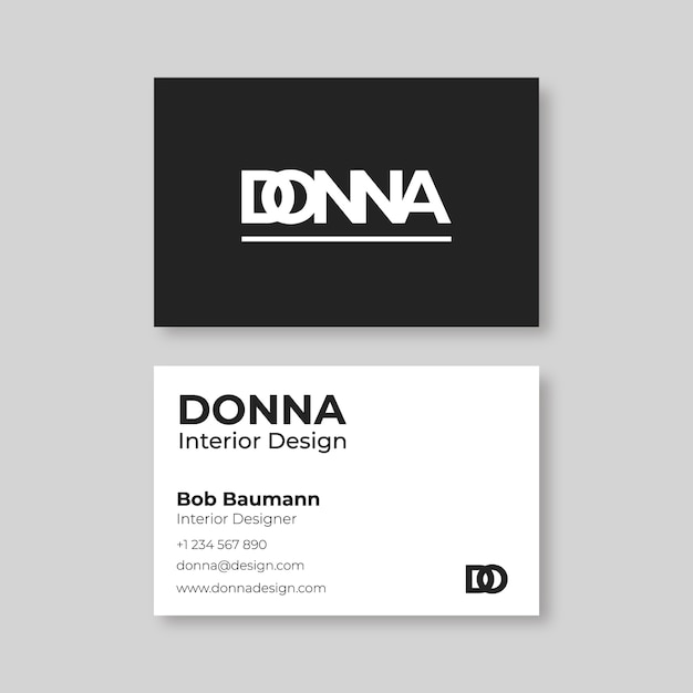 Free Vector minimalist interior design business card