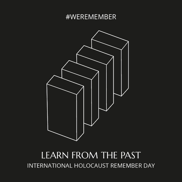 Minimalist international day of commemoration in memory of the victims of the holocaust facebook post