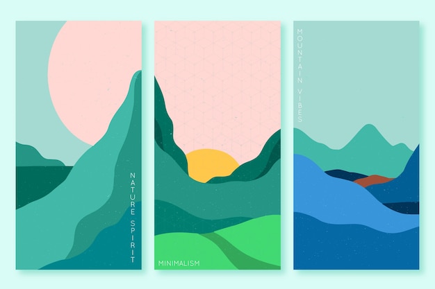 Free Vector minimalist japanese theme of cover collection