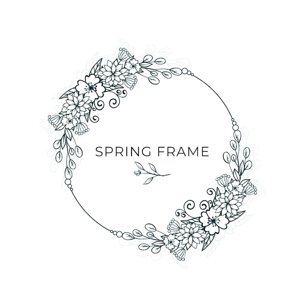 Minimalist leaves and flowers spring frame design