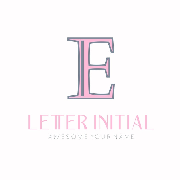 Free vector minimalist letter e initials logo design for personal brand or company