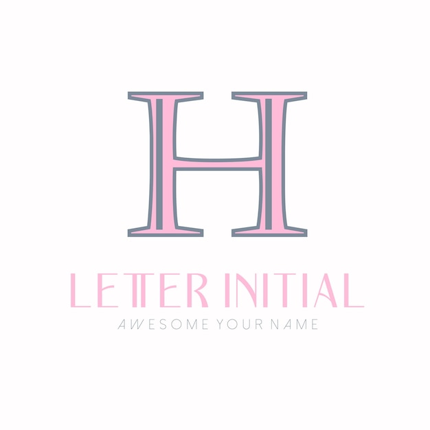 Free Vector minimalist letter h initials logo design for personal brand or company