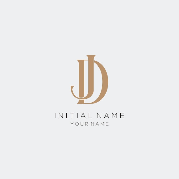 Free vector minimalist letter j d logo design for personal brand or company