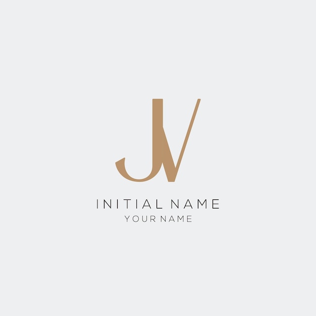 Free vector minimalist letter j v logo design for personal brand or company