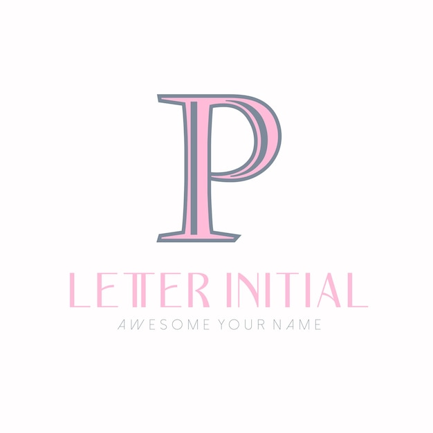 Free Vector minimalist letter p initials logo design for personal brand or company