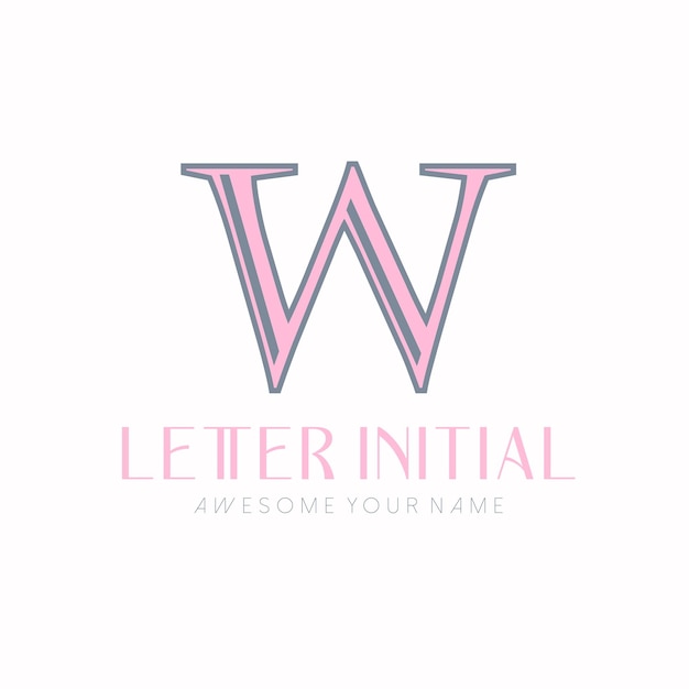 Free Vector minimalist letter w initials logo design for personal brand or company