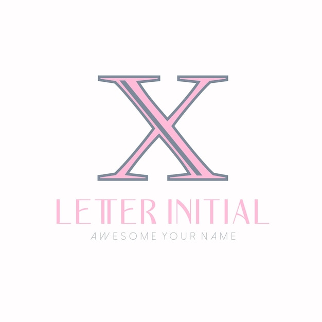 Free vector minimalist letter x initials logo design for personal brand or company