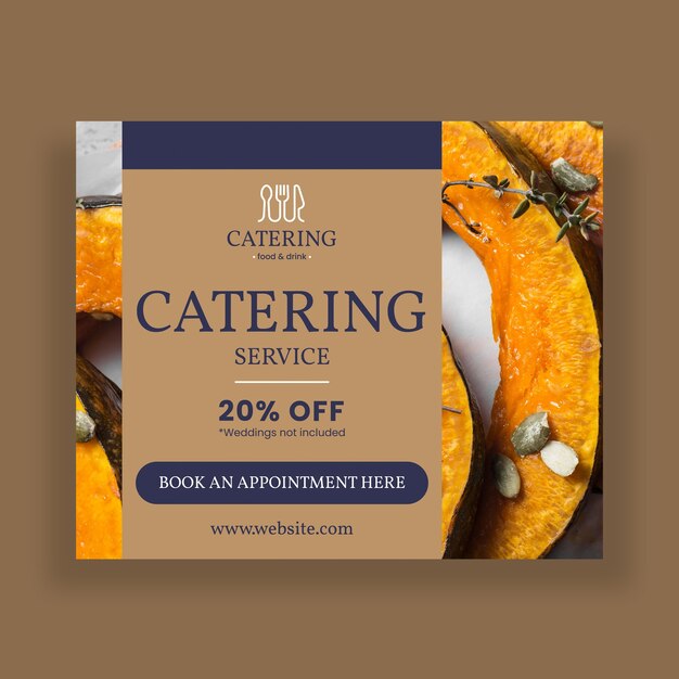 Minimalist linear catering banner template