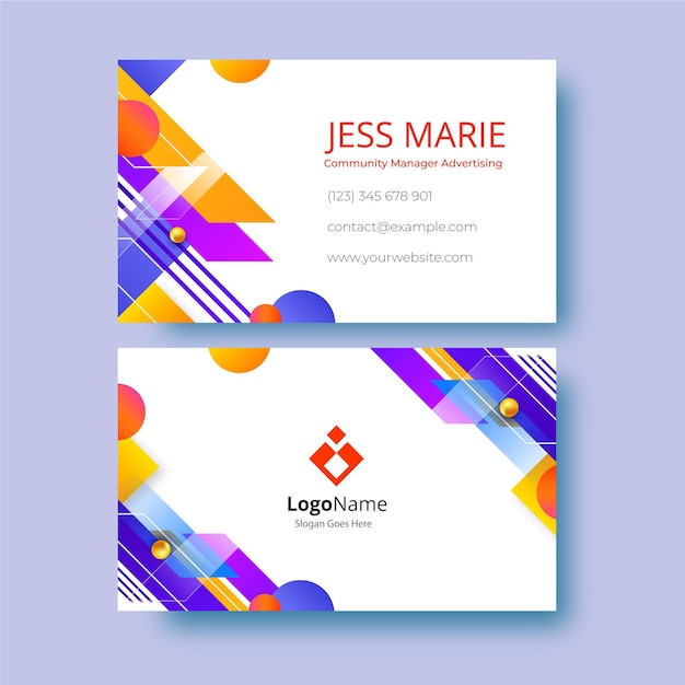 Minimalist modern community manager advertising business card