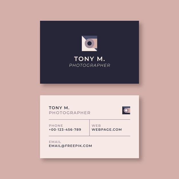 Free vector minimalist modern photographer business card