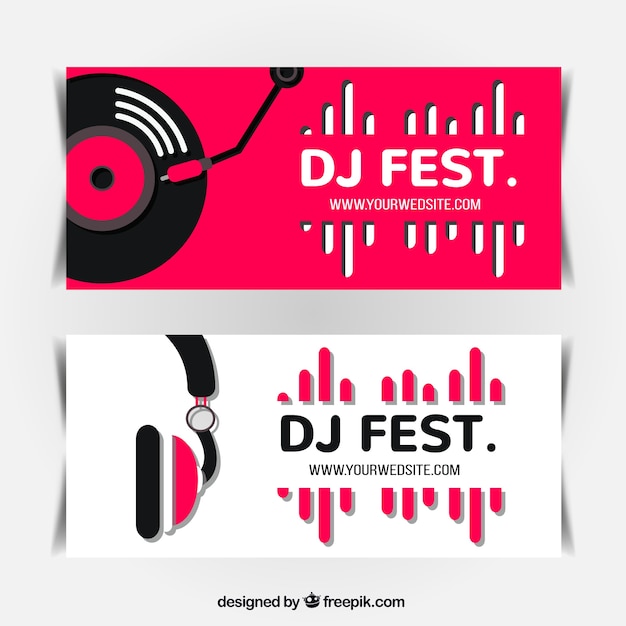 Free Vector minimalist musical festival banners