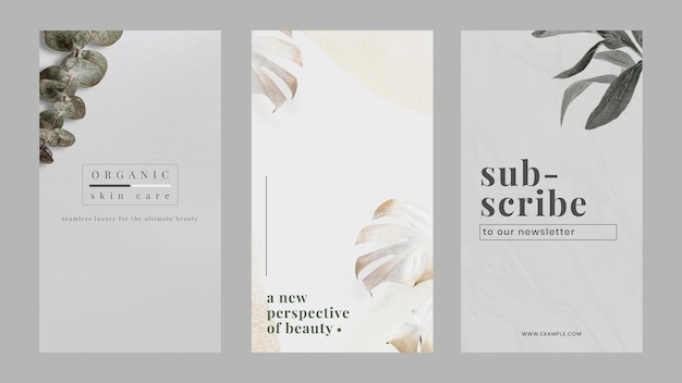 Free Vector minimalist natural marketing banner design template set