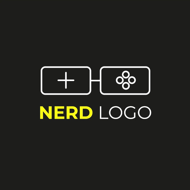 Minimalist nerd logo design