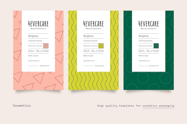 Free Vector minimalist packaging labels  template