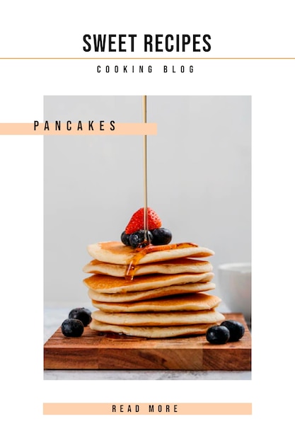 Minimalist pancakes blog poster design