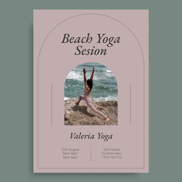 Free Vector minimalist pastel valeria yoga poster