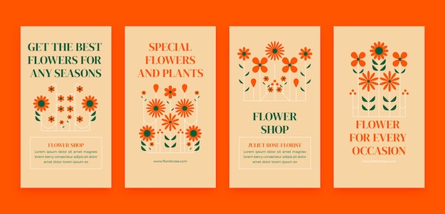 Minimalist plants florist job instagram stories